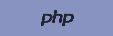 Das PHP-Logo auf blaugrauem Grund